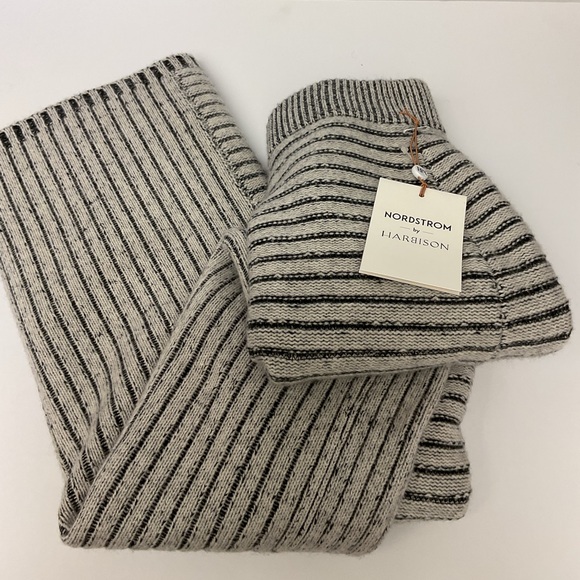 NORDSTROM HARBISON WOOL AND CASHMERE MAXI SWEATER SKIRT BLACK/GRAY LARGE NWT - Picture 3 of 11